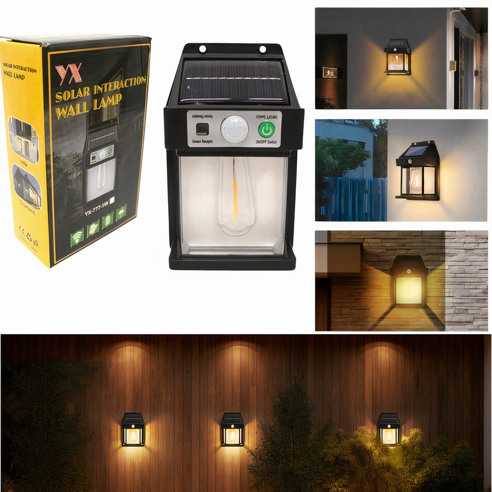 Lampa Solara Led cu Senzor de Miscare 16x10cm de Perete, cu un Bec 777-1W Engros