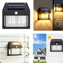 Lampa Solara Led cu Senzor de Miscare 16x17cm de Perete, cu 2 Becuri 888-2W Engros
