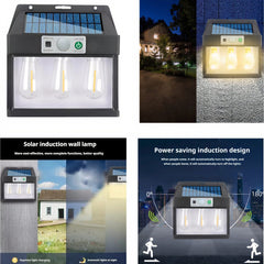 Lampa Solara Led cu Senzor de Miscare 15x16cm de Perete, cu 3 Becuri 777-3W Engros