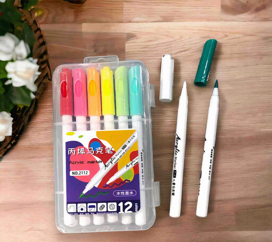 Markere Acrilice 12/Set, Diferite Culori, 15 cm Engros
