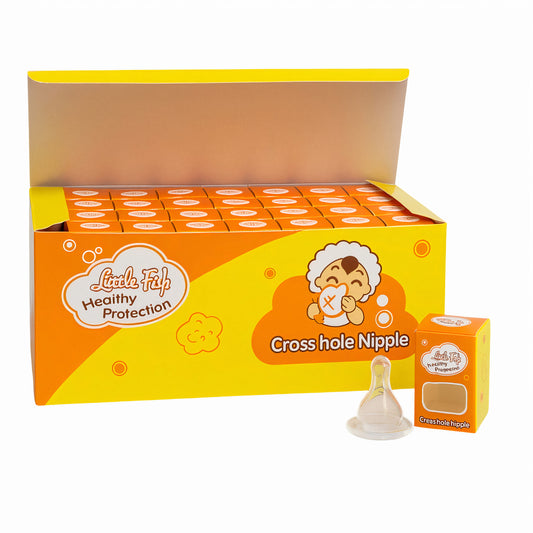 Tetină pentru Biberon 48/set din Silicon, Transparent Cutie Individuală Engros