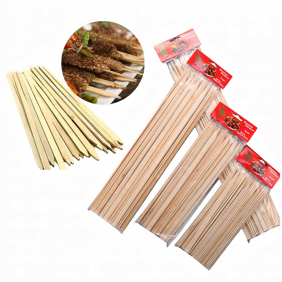 Betisoare Plate pentru Frigarui 24/set, din Bambus 28cm Engros