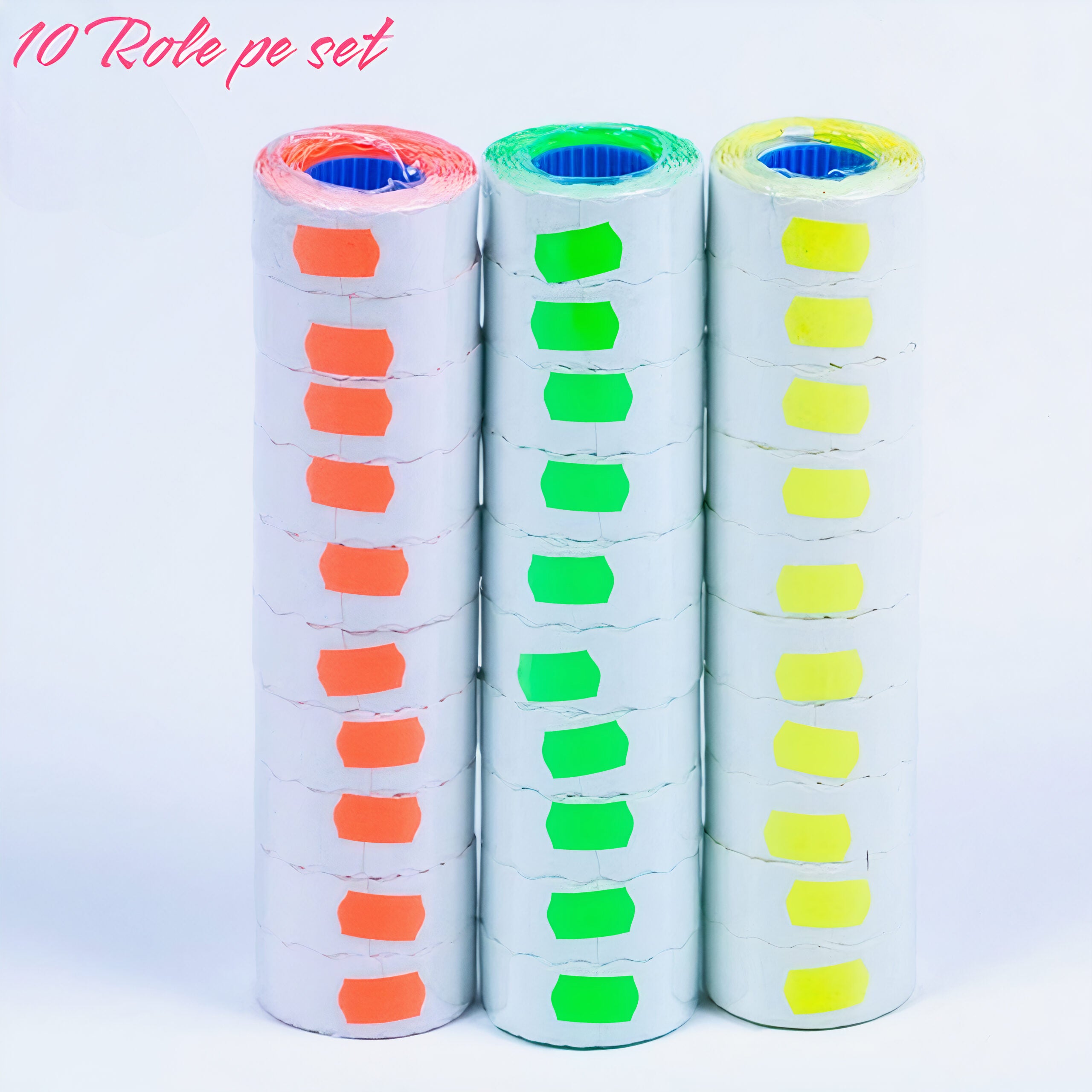Role Etichete cu Adeziv Ondulate 10/Set, pentru Preturi, Diferite Culori Engros