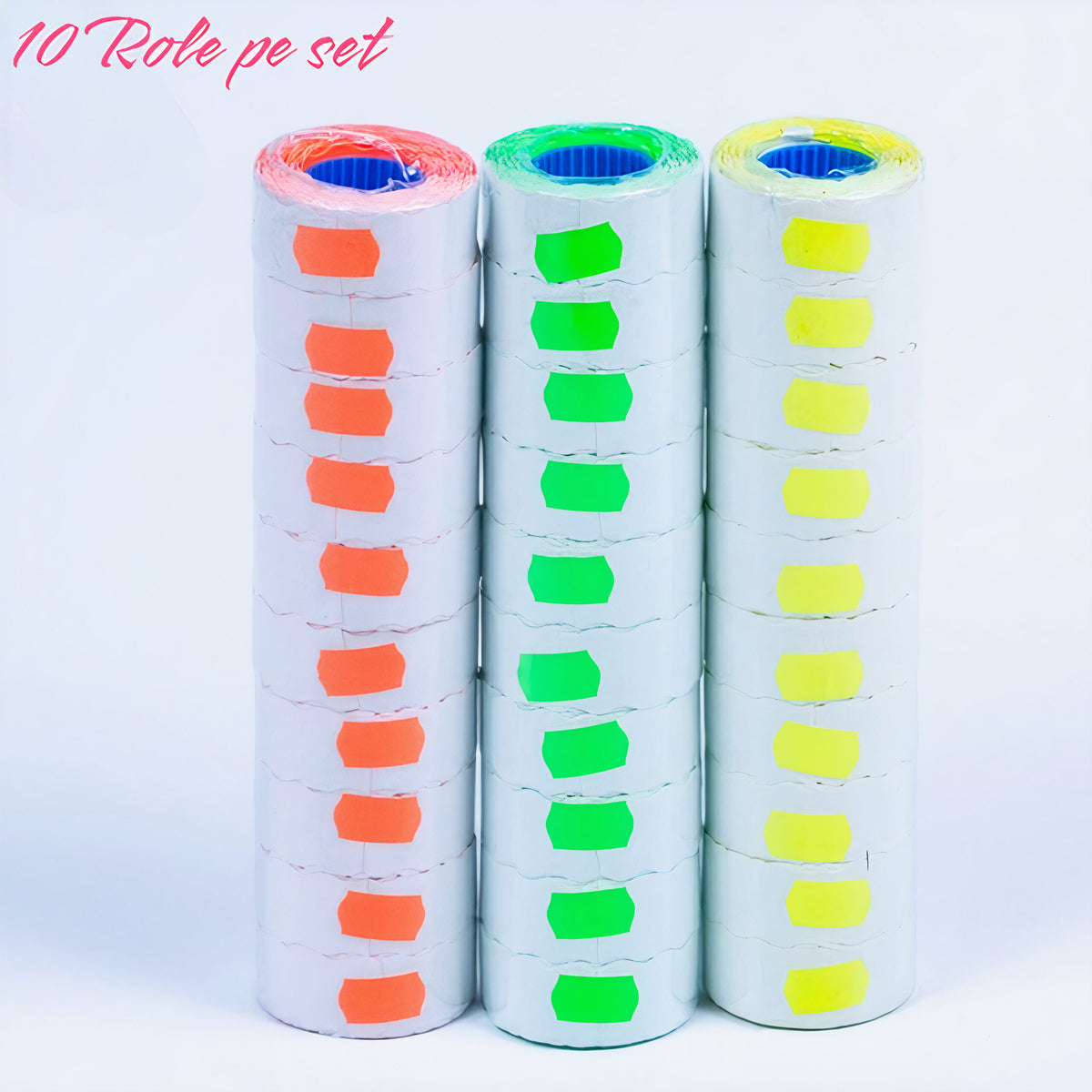 Role Etichete cu Adeziv Ondulate 10/Set, pentru Preturi, Diferite Culori Engros