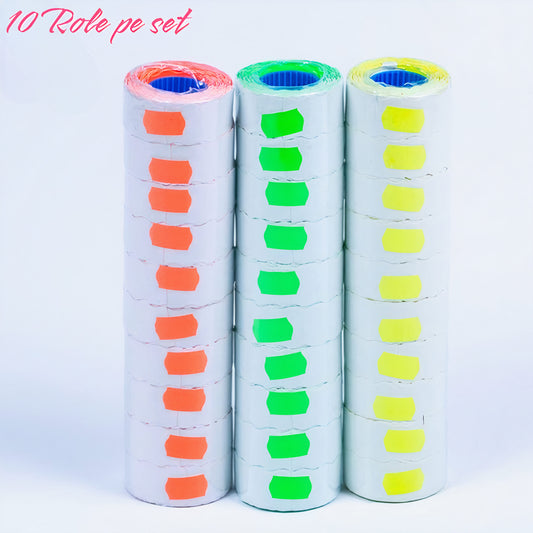 Role Etichete cu Adeziv Ondulate 10/Set, pentru Preturi, Diferite Culori Engros