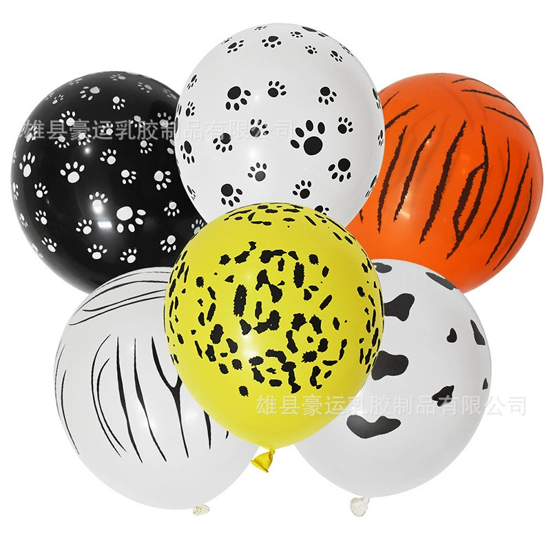 Baloane din Latex, 10/Tipla Animal Print, Diverse Culori 30cm 10/set