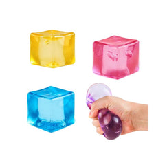 Cub Antistres Nee Doh Ice Cube 5x5cm, Jucărie Senzorială Squishy din Gel Elastic, Stretch &amp; Squeeze&nbsp;