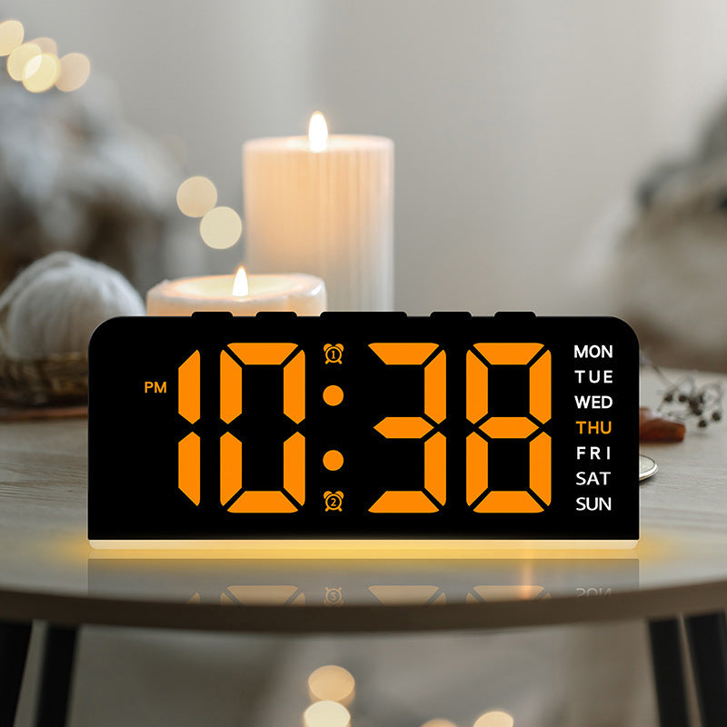 Ceas Digital LED 17×5×7.5cm, Afișaj LED Mare, Alarmă cu Funcție Amânare, Calendar și Ziua Săptămânii, Alimentare prin Adaptor USB sau Baterii&nbsp;