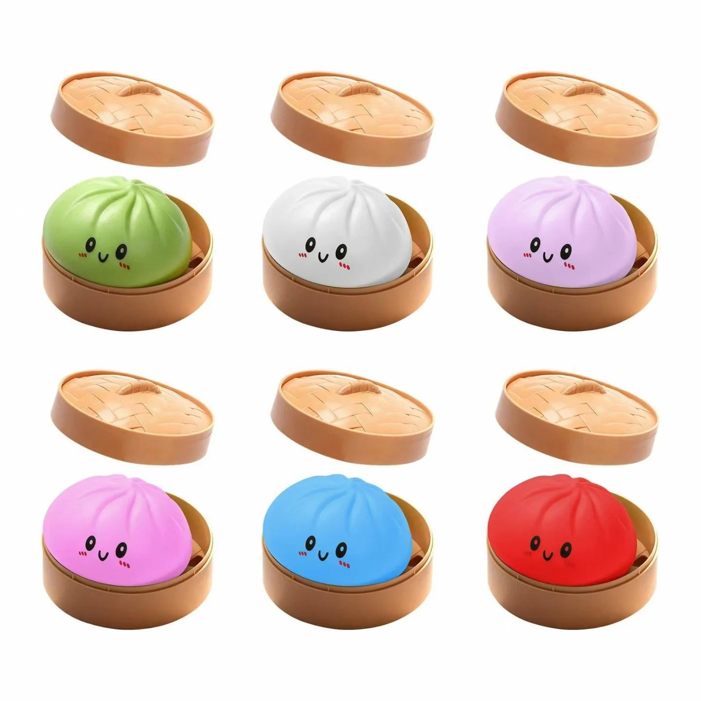 Jucarie Squishy Dumpling în Cutie Plastic 10cm, Antistres, Slow Rising, Elastică și Moale, Diferite&nbsp;