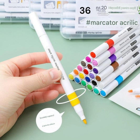 Markere Acrilice 48/Set, in Gentuta Transparenta, Multicolore, 14 cm Engros