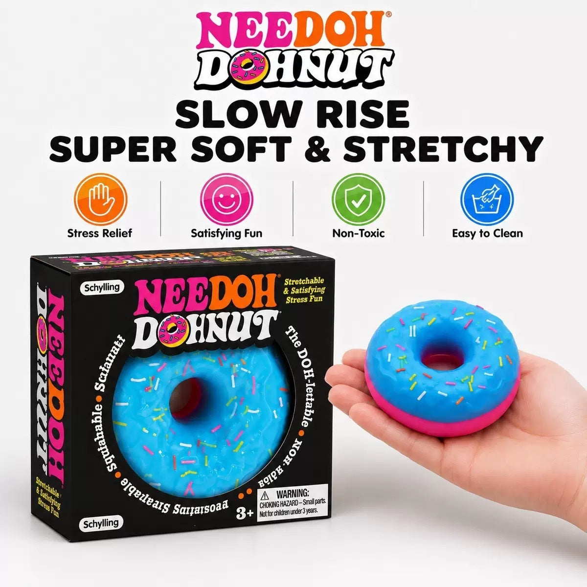 Jucărie Squishy Gogoașă 12/set, Antistres 7cm, Slow Rising, Moale și Elastică cu Glazură, Model Donut, Diferite Culori&nbsp;