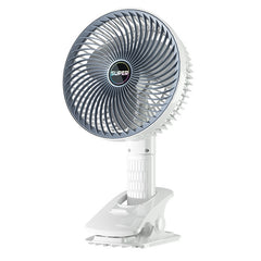 Ventilator Portabil cu Clemă 30×16cm, USB Reîncărcabil, 3 Trepte de Viteză, Rotire Reglabilă 360°