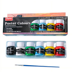 Acuarele la Borcan 25ml Poster 6/set, Diferite Culori cu Pensula 15cm Engros
