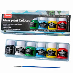 Acuarele la Borcan 25ml pe Sticla 6/set, Diferite Culori cu Pensula 15cm Engros