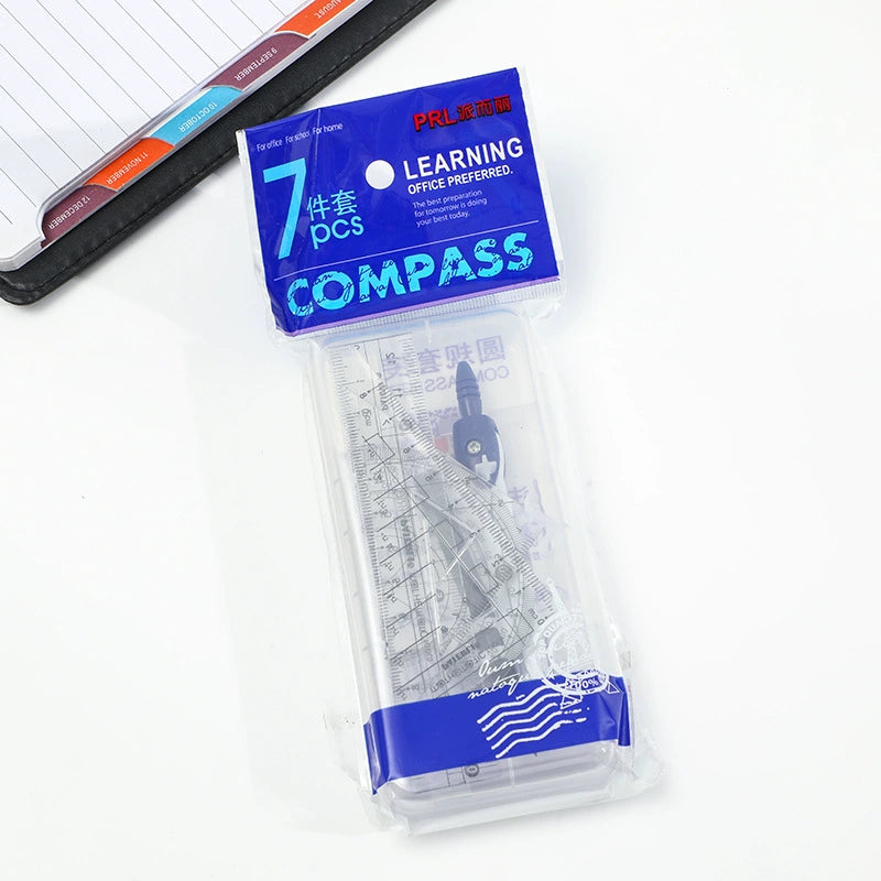 Trusa de Geometrie 12/Set, din Plastic, cu 7 Instrumente Engros