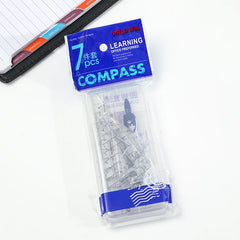Trusa de Geometrie 12/Set, din Plastic, cu 7 Instrumente Engros