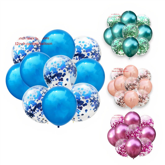 Baloane din Latex, 10/Tipla cu Paiete Diverse Culori 30cm 12/set Engros