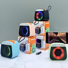 Boxă Portabilă Bluetooth cu LED RGB Multicolor si Suport Telefon 10.5x11cm, cu Agățătoare Diferite Culori