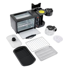 Aparat Multifuncțional 3 în 1 pentru Mic Dejun, 46.7x 28x21cm, Cuptor Electric 9L, Cafetieră 500ml și Plită Superioară, 2800W, SC-206&nbsp;