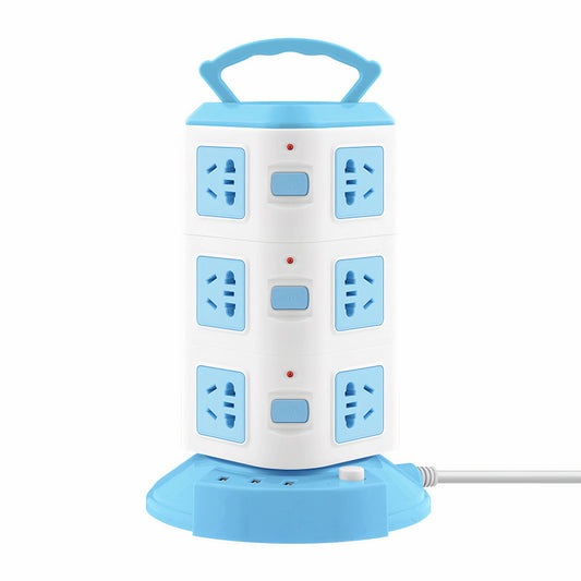 Priza Multifuncțională Portabilă 3 etaje cu Mâner, Tip Turn 240V 10A ,Engros