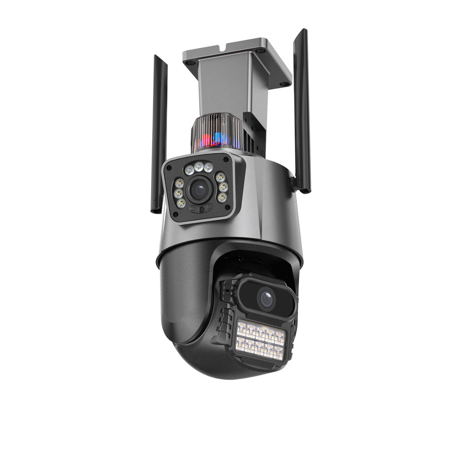 Cameră Supraveghere Wi-Fi Dual Lens 2 Camere Reale, 4G Ultra HD, Rotire 360°, Vedere Nocturnă Color, Alarmă LED, Audio Bidirecțional, Control prin Telefon, 2 Antene Externe&nbsp;