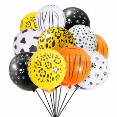 Baloane din Latex, 10/Tipla Animal Print, Diverse Culori 30cm 10/set Engros