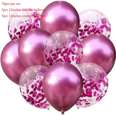Baloane din Latex, 10/Tipla cu Paiete Diverse Culori 30cm 12/set