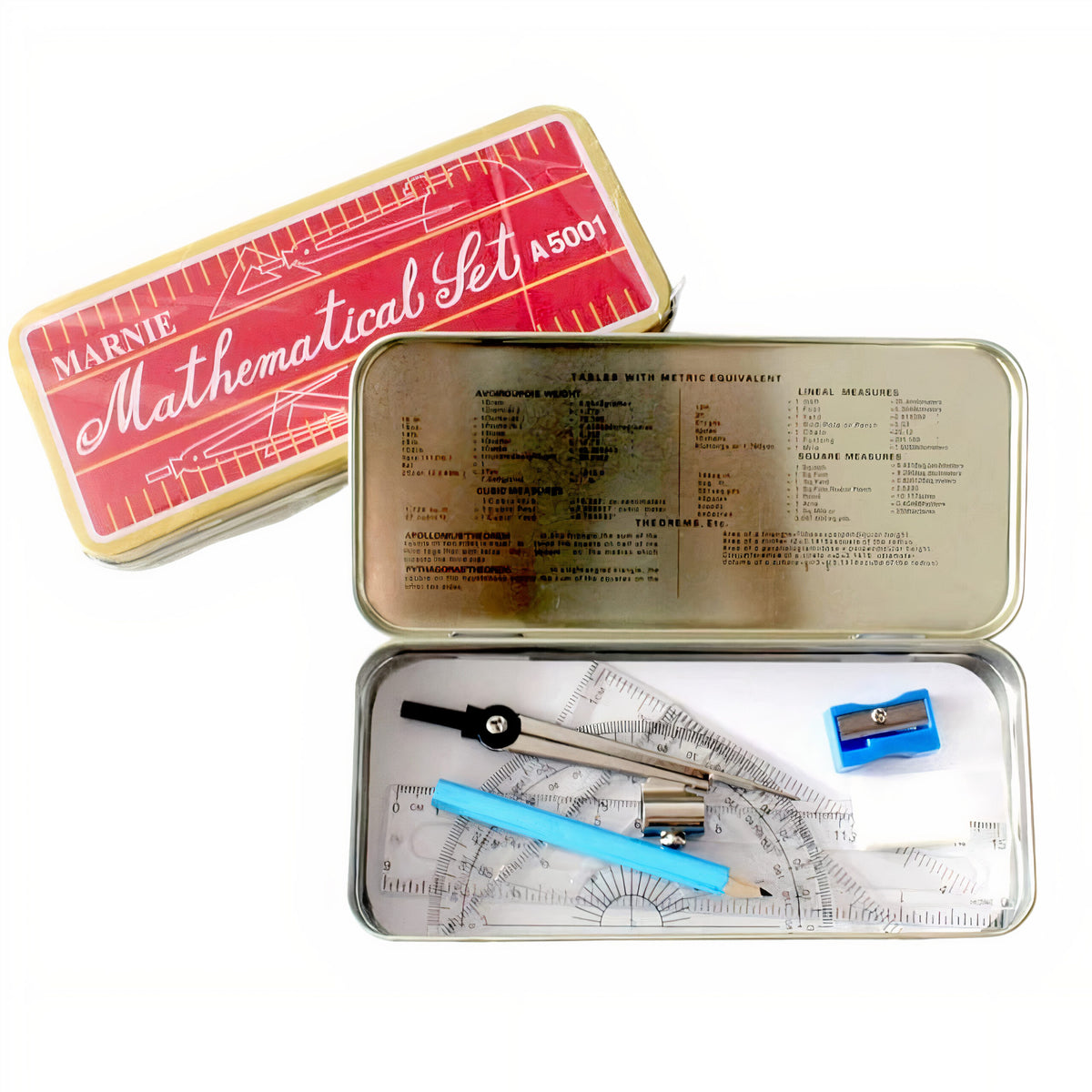 Trusa de Geometrie 12/Set, Metalica, 7 Instrumente Engros