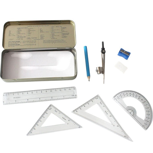 Trusa de Geometrie 12/Set, Metalica, 7 Instrumente Engros