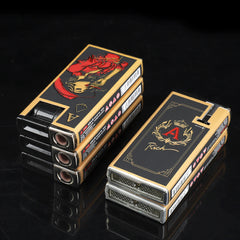 Brichete Metalice Antivânt 50/set, Flacără Albastra 6.5cm, Modele Poker