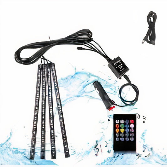 Proiectoare LED Interior Auto, Multicolor, Activare Sonora, Control Wireless, Rezistent la Apa, 12V, Telecomanda Engros