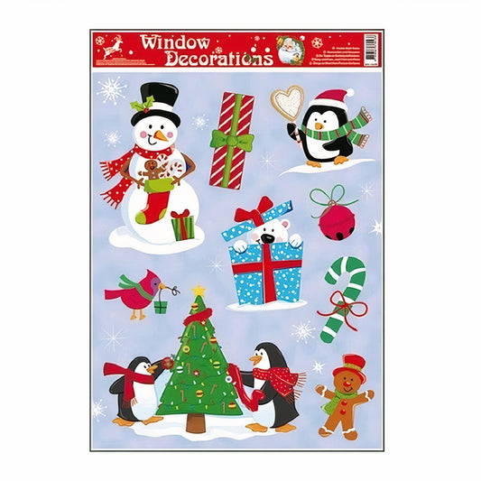 Sticker decorativ de Craciun, din silicon, model de Craciun 14cm 12/set engros