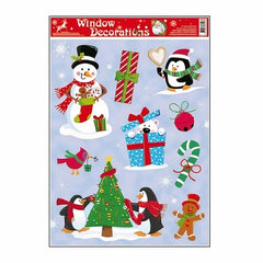 Sticker decorativ de Craciun, din silicon, model de Craciun 14cm 12/set engros
