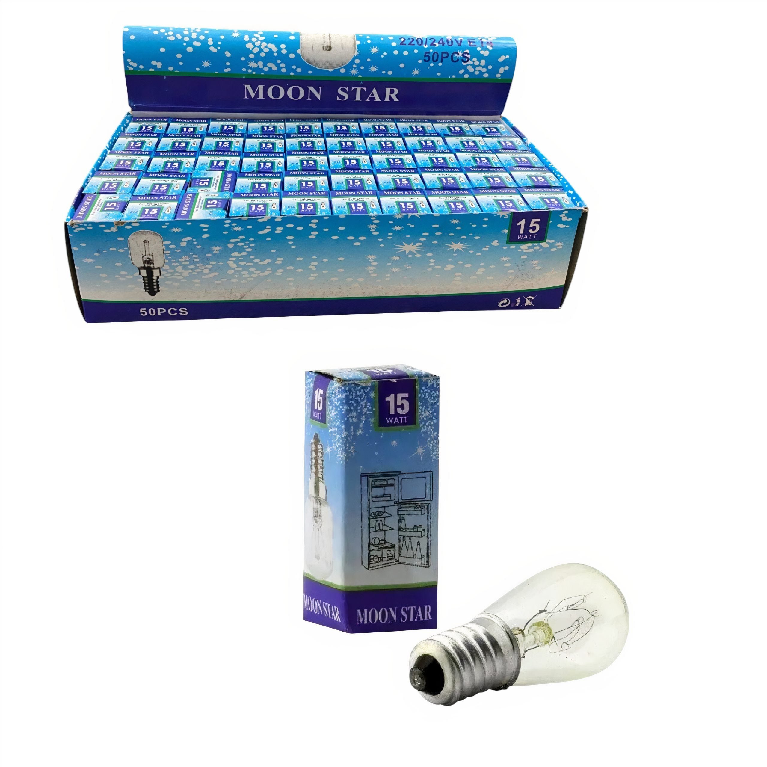 Bec 15W, E14 Universal, 50/set, pentru Frigider, sau Lampa, 240V Engros