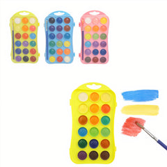 Acuarele 18 Culori în Trusă Plastic, 20x10cm cu Pensulă Diferite Culori Engros