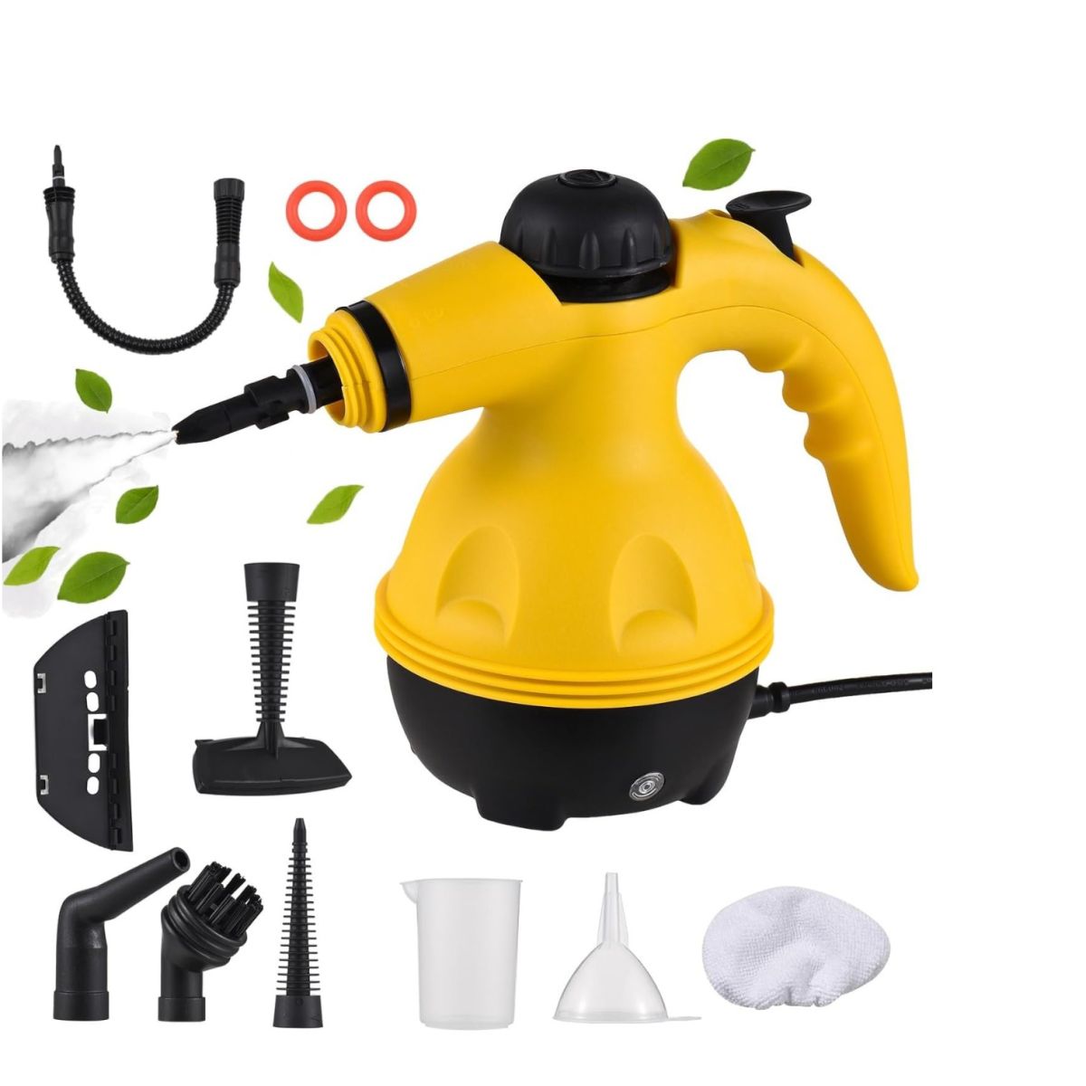 Aparat de Curățat cu Abur 28x12cm Portabil, Multifuncțional, cu 9 Accesorii pentru Curatat