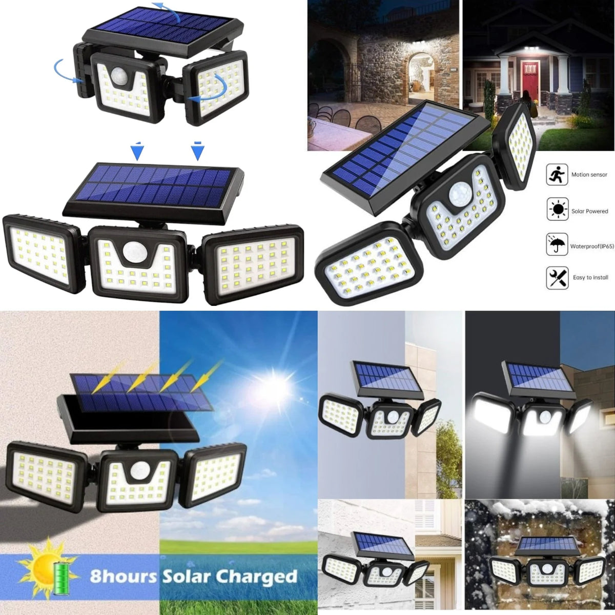 Lampa Solara LED 28x8cm Proiectoare Reglabila