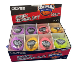 Ascutitori cu Guma de Sters Colorata 24/Set, Forma Ovala, 6 cm Engros