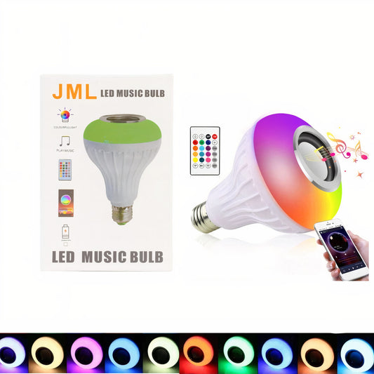 Bec LED 13x9cm Muzical cu Difuzor Bluetooth și Telecomandă, Lumină RGB Multicoloră, Control prin Telefon Engros