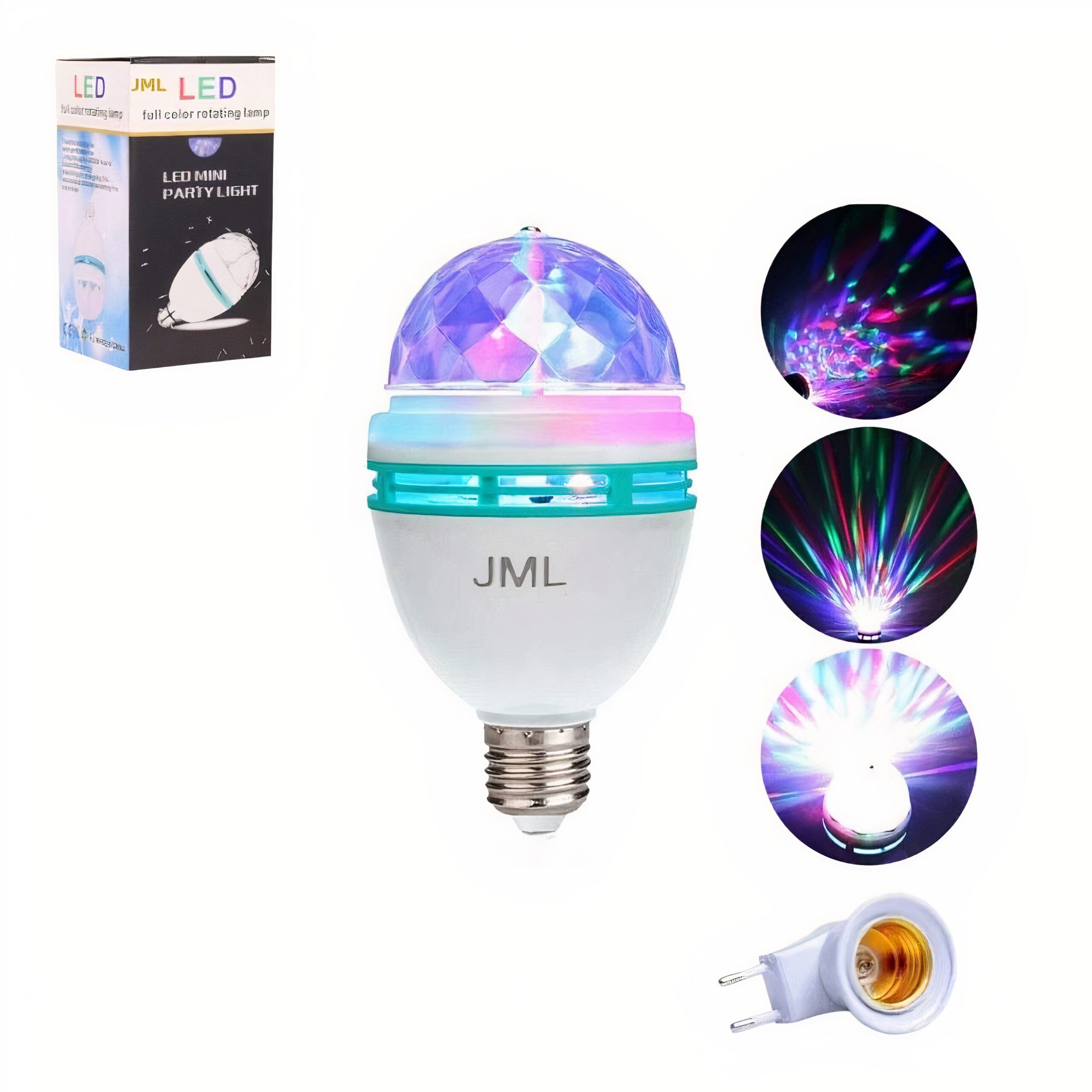 Bec Rotativ LED 15x8cm, cu Lumină Multicoloră și Adaptor Inclus Engros