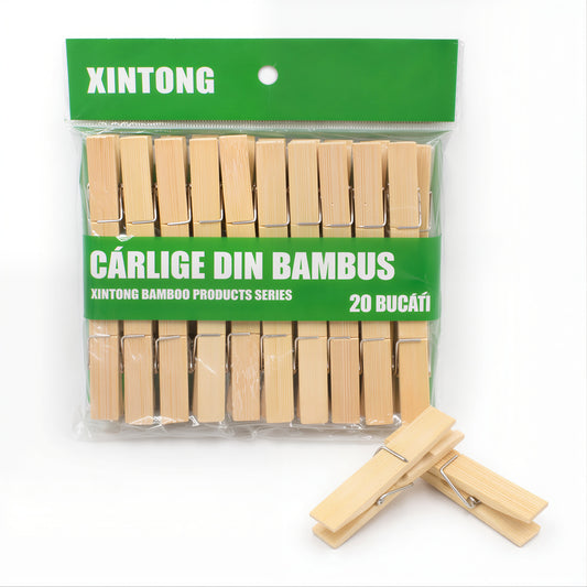 Carlige din Bambus 20/set, din Bambus 6.5cm pentru Haine Engros