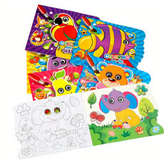 Cărți de Colorat 12/set cu Ochi Mobili, Pagini Interactive 27x21cm pentru Copii Diferite Modele Engros