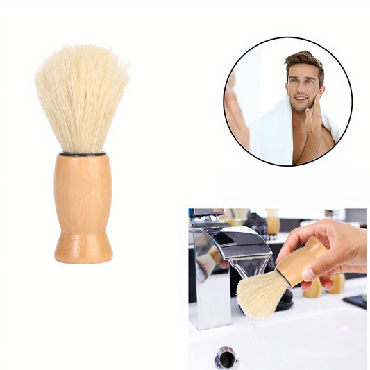 Pamatuf pentru Barbierit 10cm, cu Maner din Lemn Engros