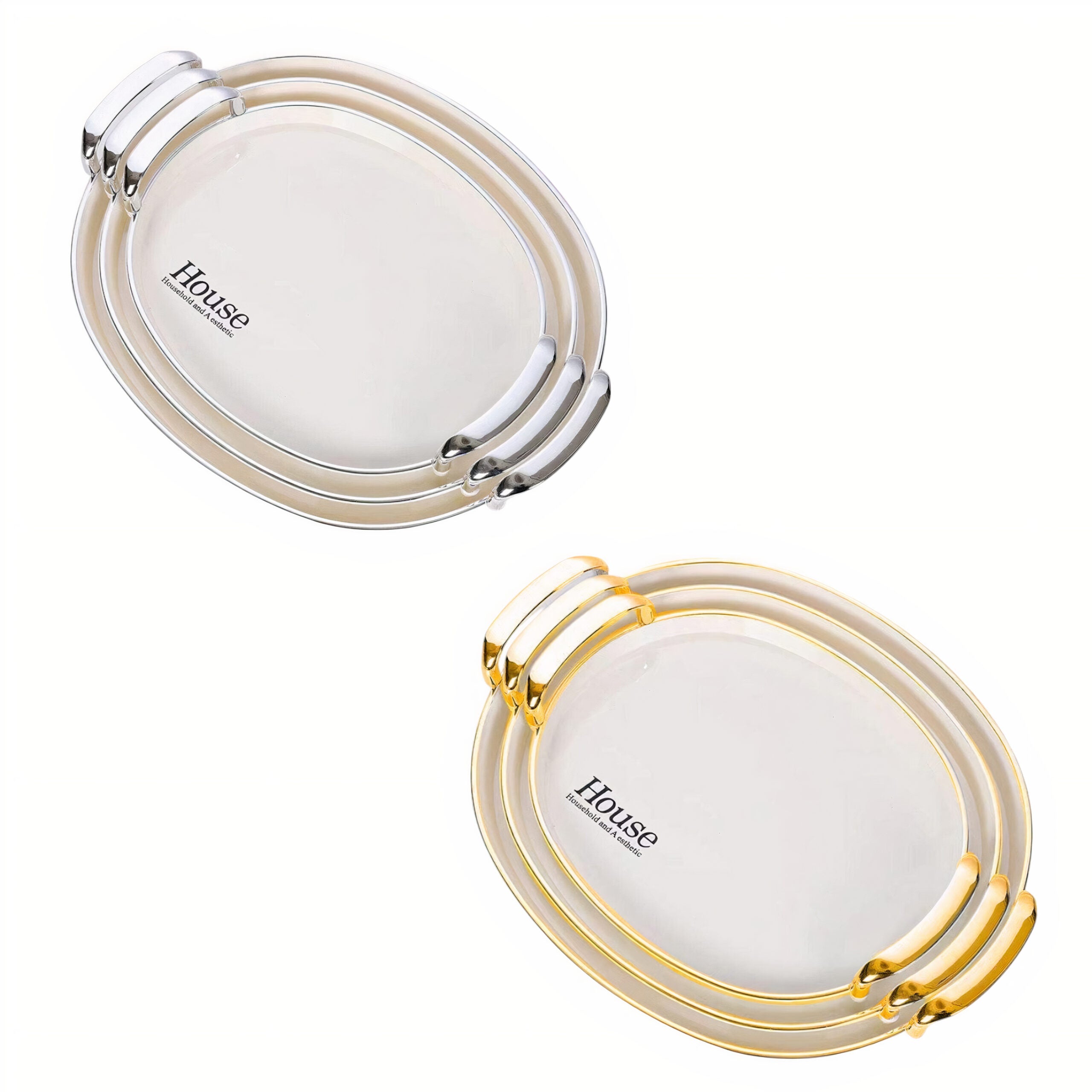 Tava Decorativa 3/set cu Maner, Diferite Dimensiuni din Plastic Engros