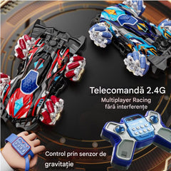 Mașină Electrica 27x18x8.5cm Control prin Telecomandă și Brățară Gesturi, cu Efecte de Lumină Sunet și Spray Diferite Culori Engros