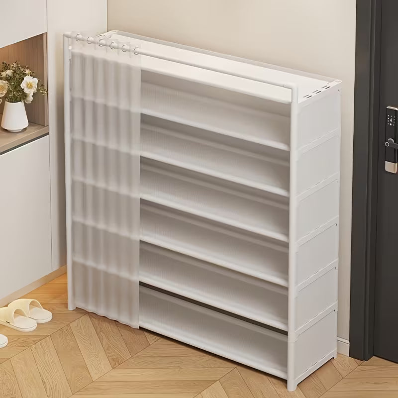 Dulap Organizator pentru Pantofi 105×68×28cm, Pantofar cu 7 Niveluri, cu Husă Antipraf și Structură Metalică, Diferite Culori&nbsp;