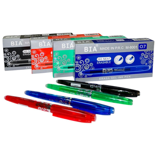 Pix Gel Bia 12/Set, Albastru cu Guma de Sters, 12/Cutie