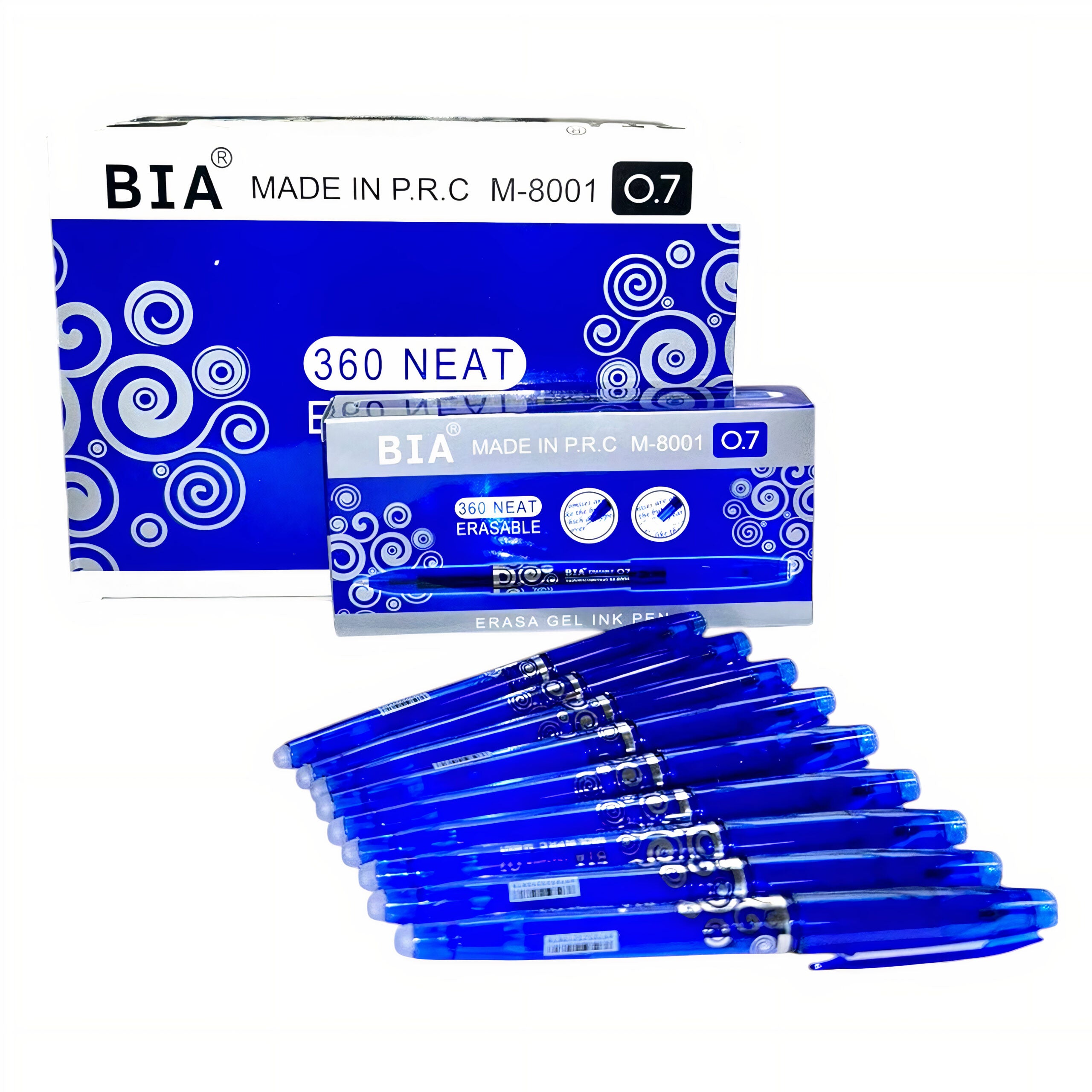 Pix Gel Bia 12/Set, Albastru cu Guma de Sters, 12/Cutie, 15 cm Engros