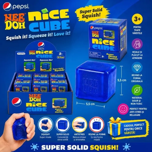 Jucărie Antistres NeeDoh Nice Cube Albastru 5.5CM – Cub Squishy