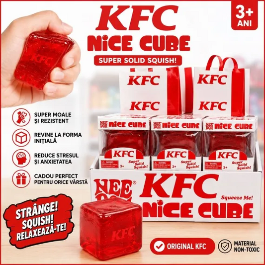 Jucărie Antistres NeeDoh Nice Cube Roșu 5.5CM – Cub Squishy Super Moale pentru Relaxare și Reducerea Stresului